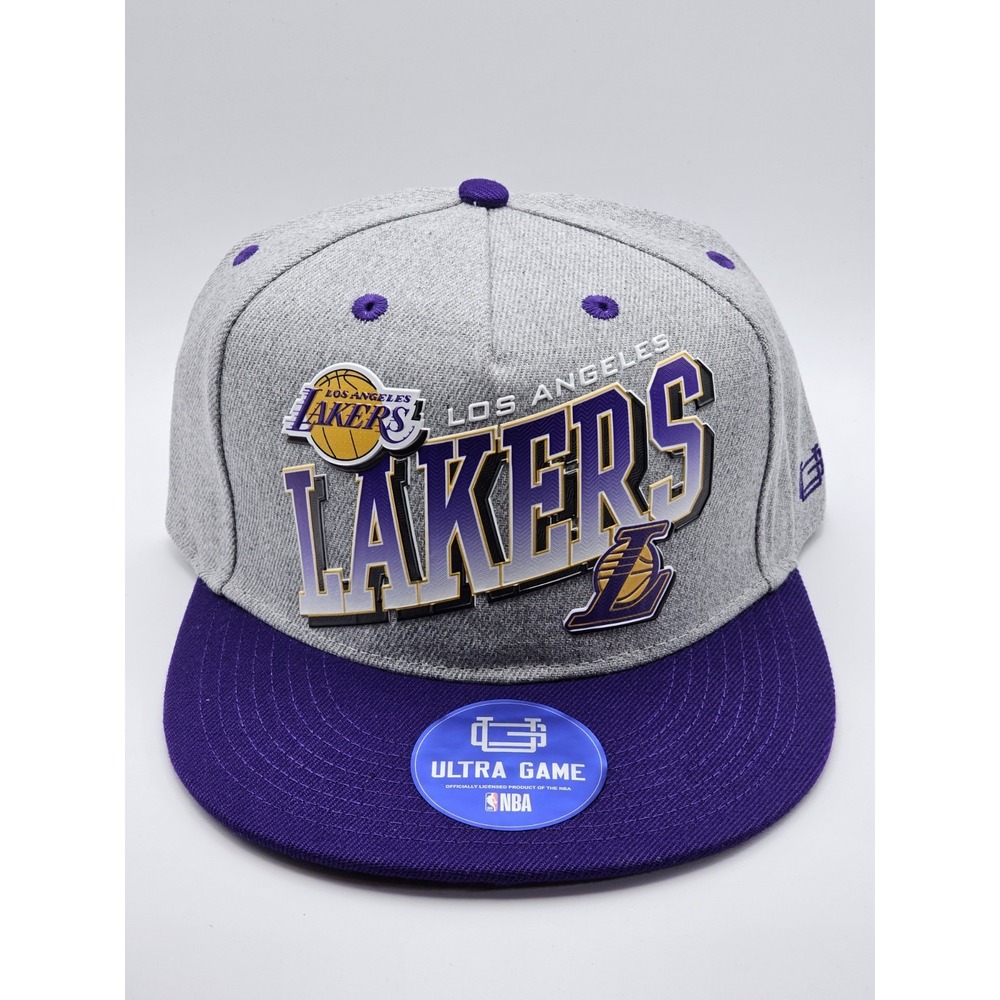 Los Angeles Lakers Ultra Game SnapBack Lakers Hat Double Logo Spell Out NBA‎ NWT